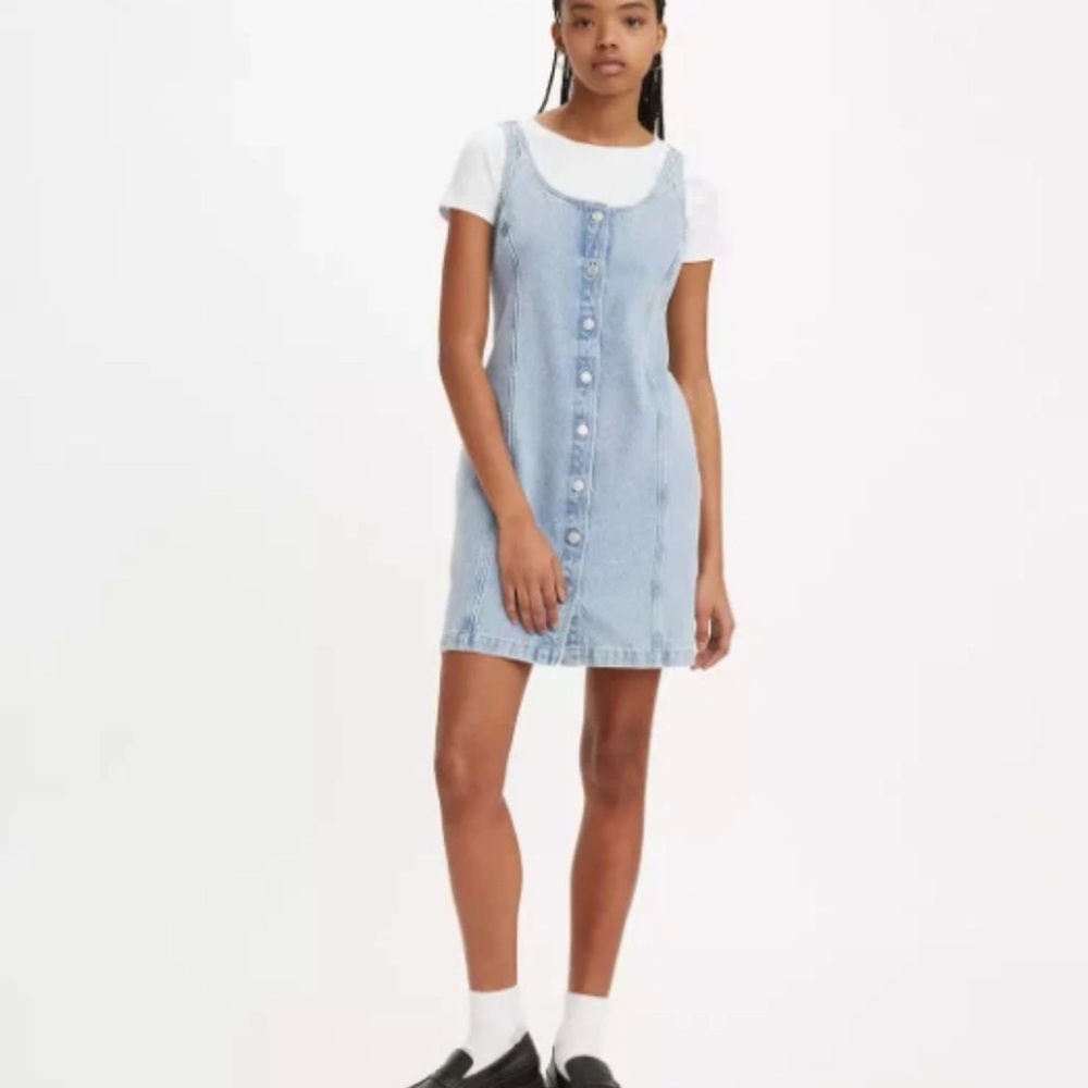 Vintage 90s Levi’s Denim Jumper Dress | western Americana cowgirl utility